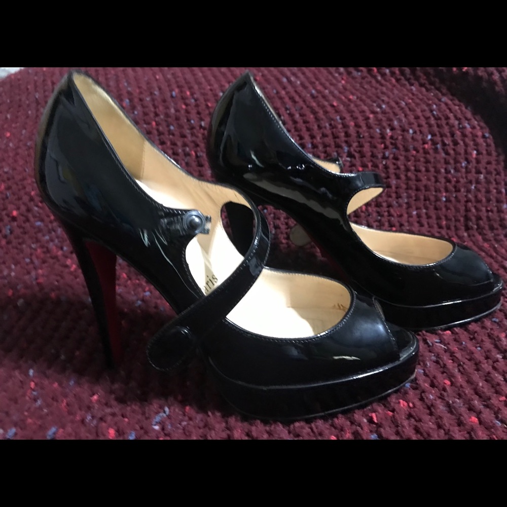 Patent Leather Mary Jane Peep Toe Platforms